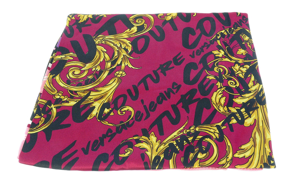 Versace Jeans Couture Black/Pink Baroque Signature Pattern Fashion Scarf