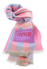 Versace Jeans Couture Pink Checkered Pattern Scarf