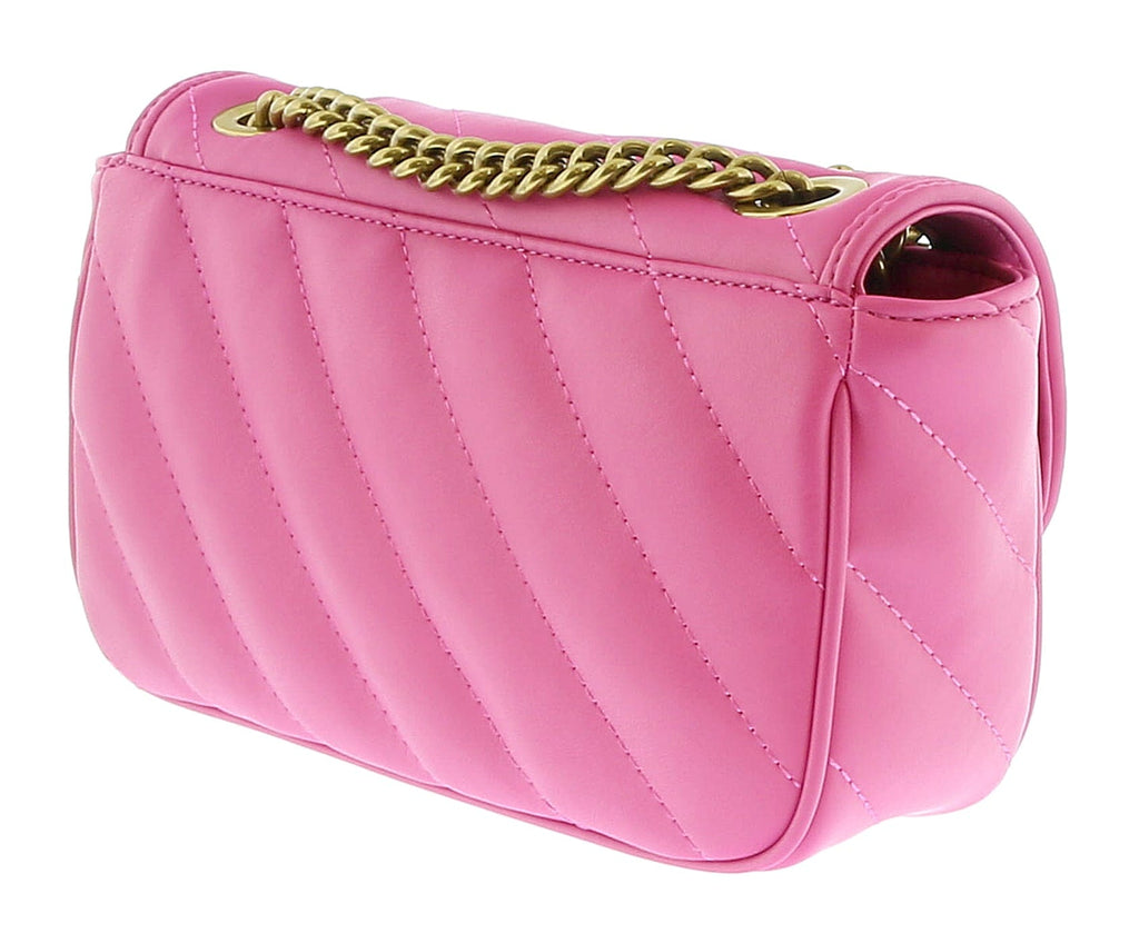 Versace Jeans Couture Pink Quilted Scarf Embellished Medium Shoulder Bag