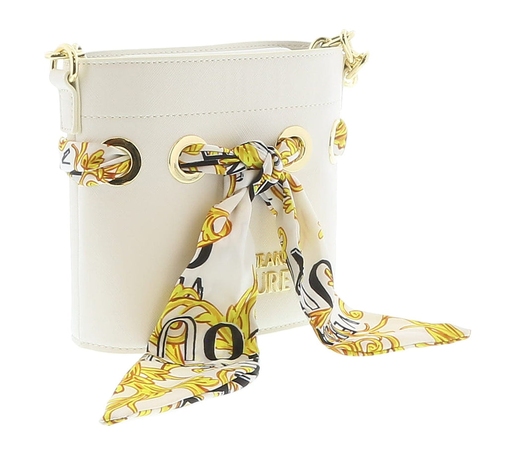 Versace Jeans Couture White Scarf Embellished Small Bucket Bag