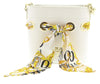 Versace Jeans Couture White Scarf Embellished Small Bucket Bag