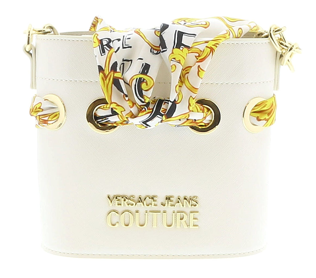 Versace Jeans Couture White Scarf Embellished Small Bucket Bag