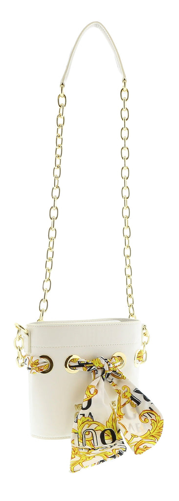 Versace Jeans Couture White Scarf Embellished Small Bucket Bag