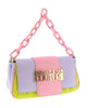 Versace Jeans Couture Lime Lavender Quilted Signature Medium Shoulder Bag