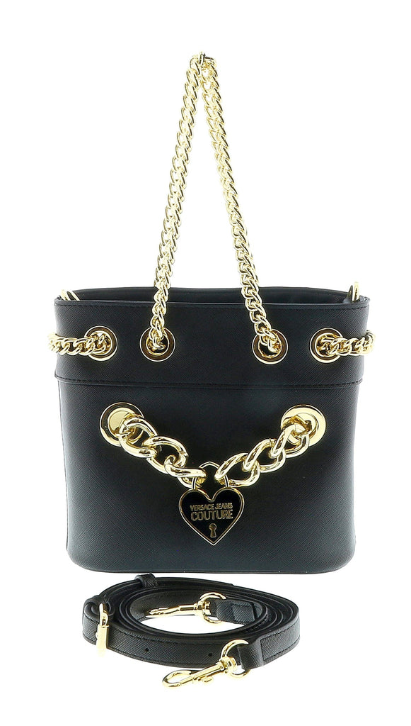 Versace Jeans Couture Black Embellished Bucket Bag