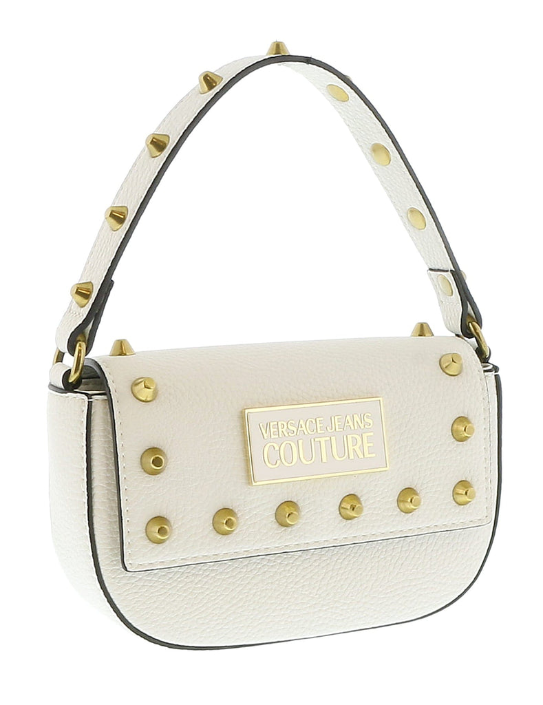 Versace Jeans Couture White Structured Riveted Shoulder Bag