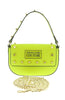 Versace Jeans Couture Lime Structured Riveted Shoulder Bag