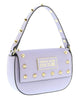 Versace Jeans Couture Lavender Structured Riveted Shoulder Bag