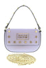 Versace Jeans Couture Lavender Structured Riveted Shoulder Bag