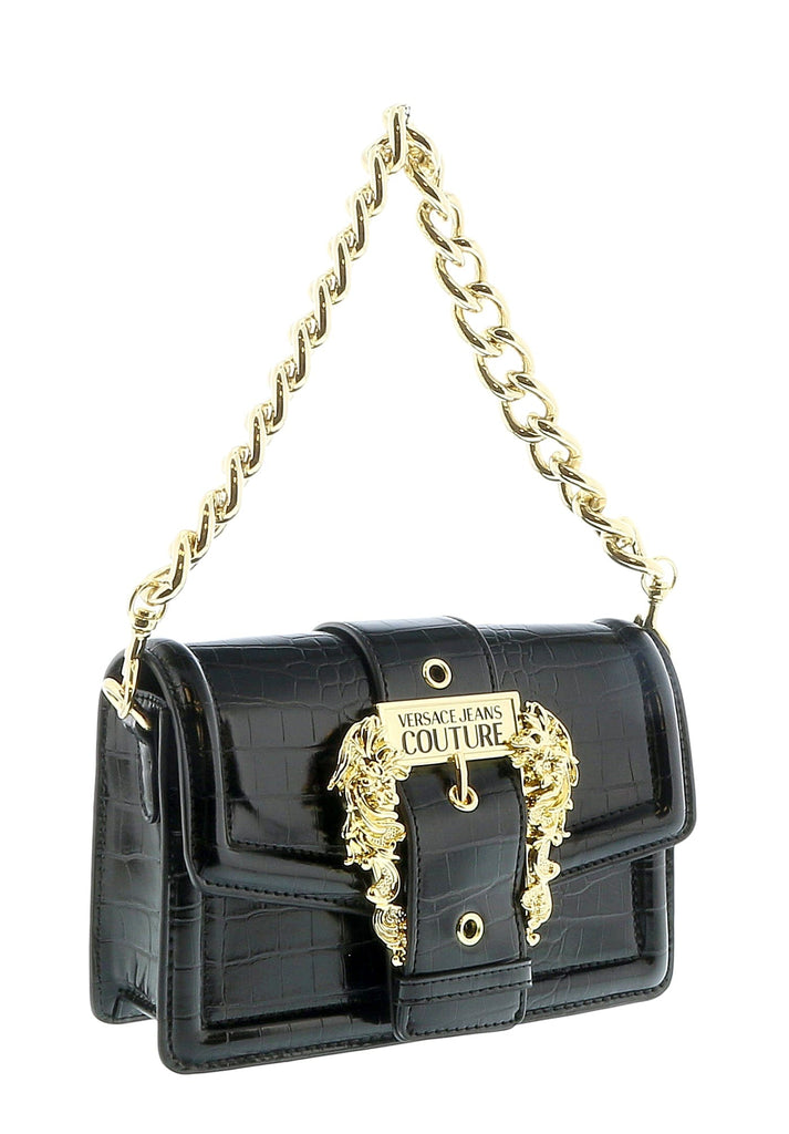 Versace Jeans Couture Black Structured Baroque Belt Crossbody/Shoulder Bag
