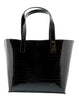 Versace Jeans Couture Black Croc Embossed Baroque Buckle Charm Shopper Tote