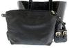 Versace Jeans Couture Black Croc Embossed Baroque Buckle Charm Shopper Tote