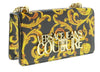 Versace Jeans Couture Black Gold Structured Baroque Small Crossbody Shoulder Bag