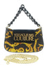 Versace Jeans Couture Black Gold Structured Baroque Small Crossbody Shoulder Bag