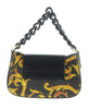 Versace Jeans Couture Black Gold Structured Baroque Small Crossbody Shoulder Bag