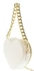Versace Jeans Couture White Heart Chain Charm Embellished Small Crossbody Bag