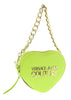 Versace Jeans Couture Lime Heart Chain Charm Embellished Small Crossbody Bag