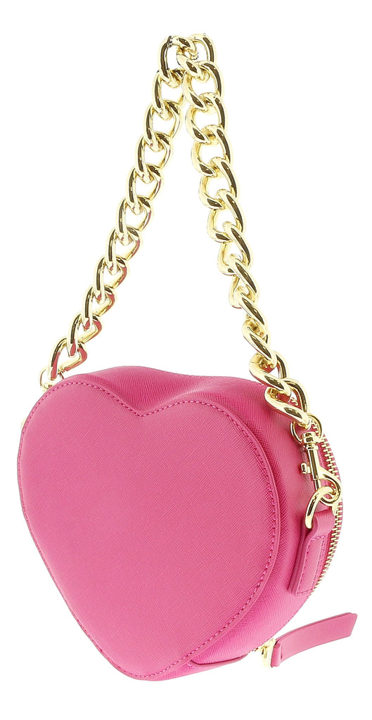 Versace Jeans Couture Fuschia Heart Chain Charm Embellished Small Crossbody Bag
