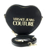 Versace Jeans Couture Black Heart Chain Charm Embellished Small Crossbody Bag