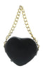 Versace Jeans Couture Black Heart Chain Charm Embellished Small Crossbody Bag