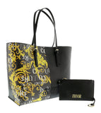 Versace Jeans Couture White Gold Baroque Printed Classic Everyday Large  Shopper Tote Bag for womens