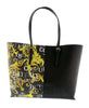 Versace Jeans Couture Black Gold Baroque Printed Classic Everyday Shopper Tote Bag