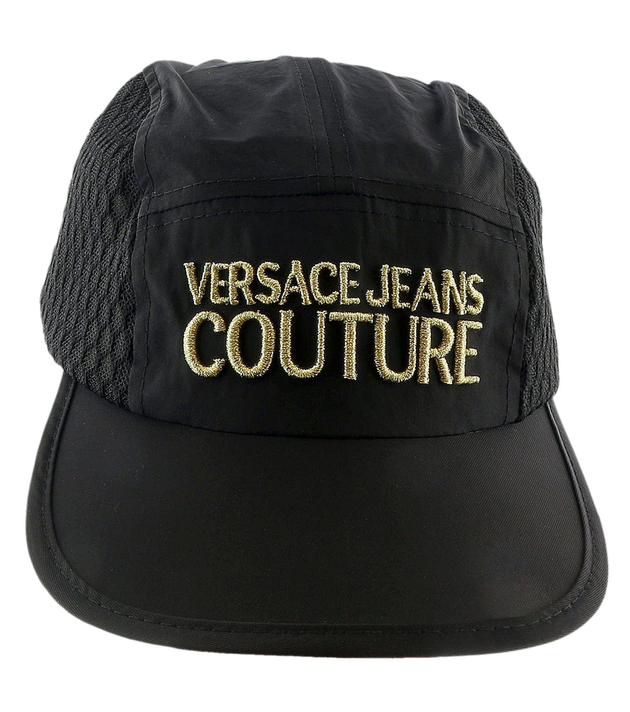 Versace Jeans Couture Black  Signature Embroidery Surf Cap