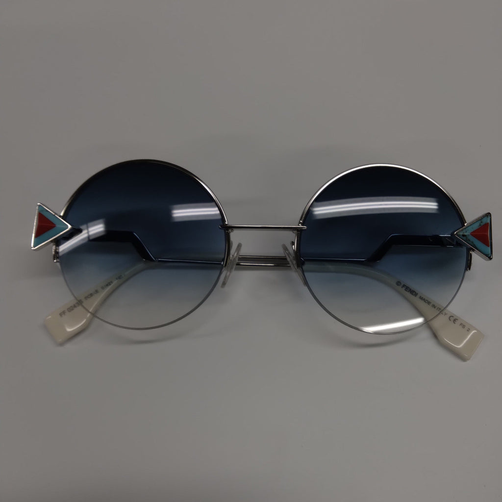 Fendi  Silver Round Sunglasses