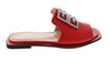 Ventutto Red Crest Flat Leather Slide-