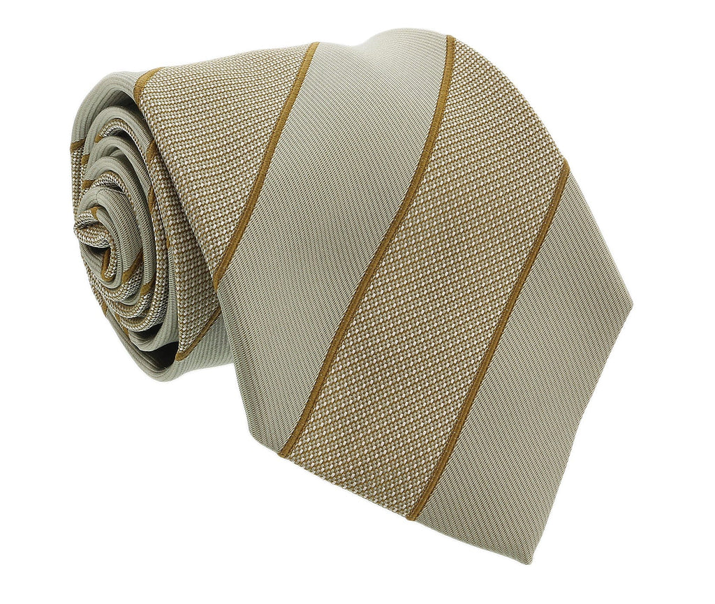 Gianfranco Ferre  Beige Striped Silk Mens Tie