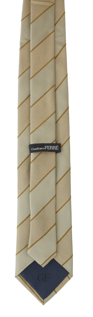 Gianfranco Ferre J99 9999 Beige Striped Silk Mens Tie