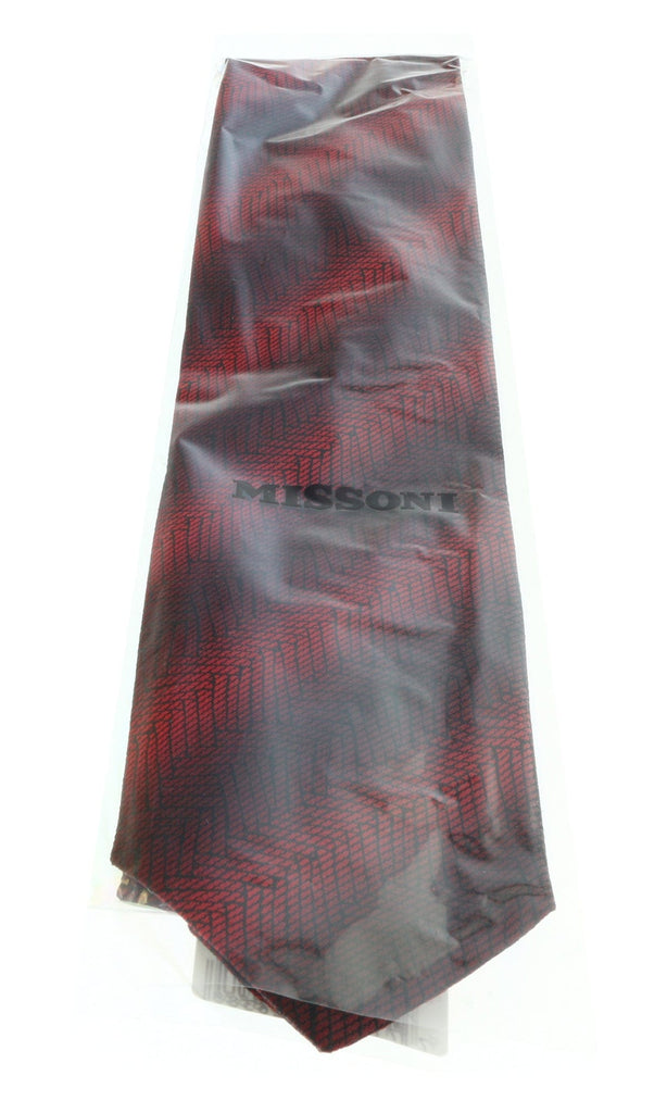 Missoni U4547 Red/Black Graphic Pure Silk Tie