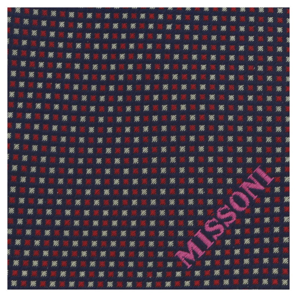 Missoni U5032 Red/Black Shepherd's Check Pure Silk Tie