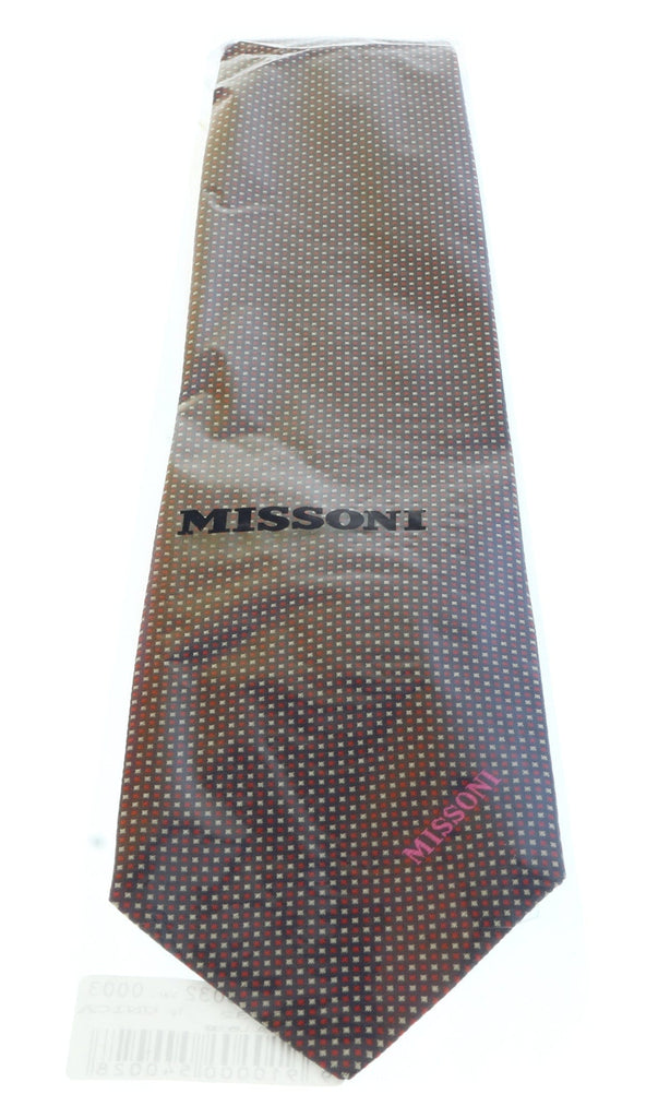 Missoni U5032 Red/Black Shepherd's Check Pure Silk Tie