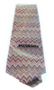 Missoni U4914 Red/Silver Chevron Pure Silk Tie