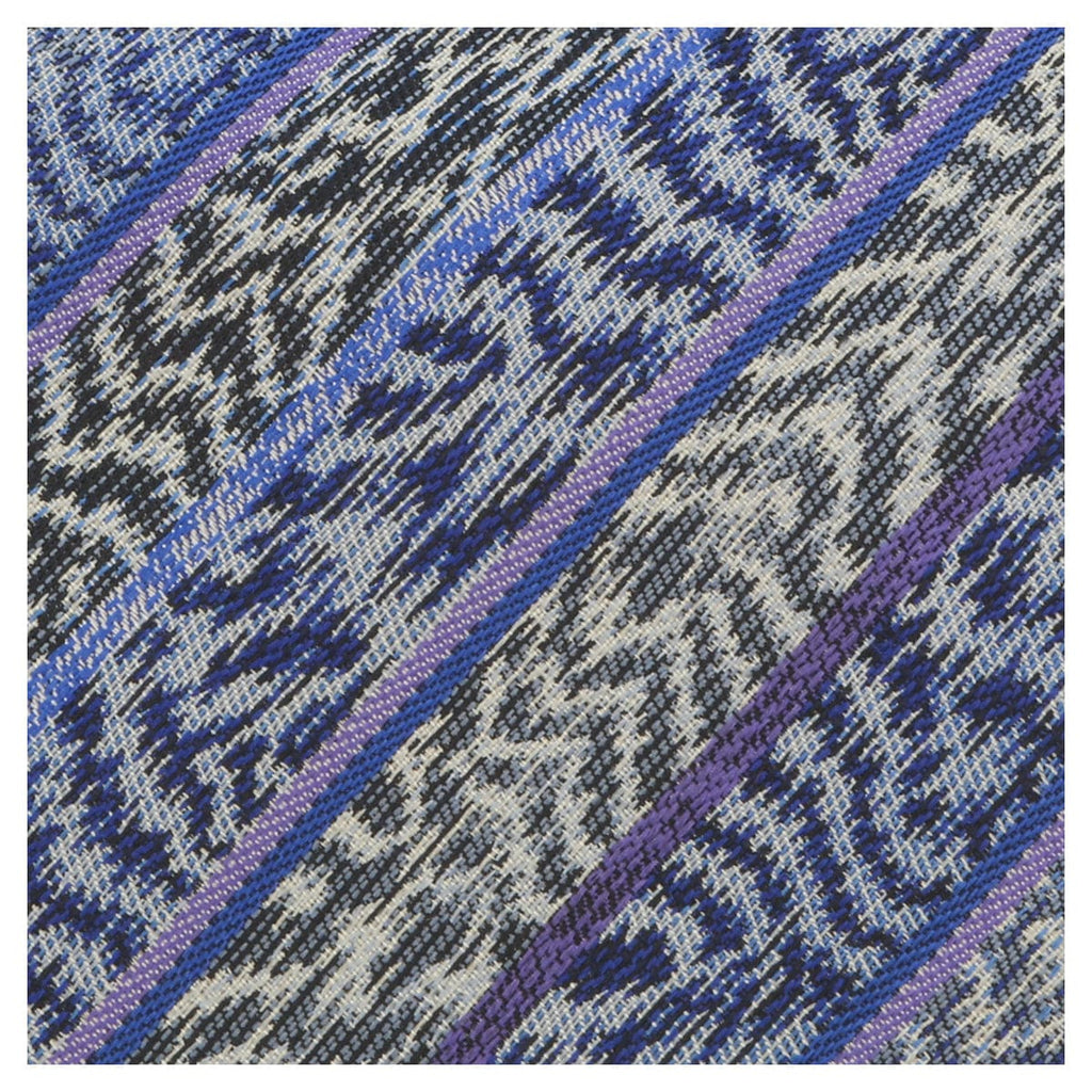 Missoni U4305 Blue/Purple Flame Stitch Pure Silk Tie