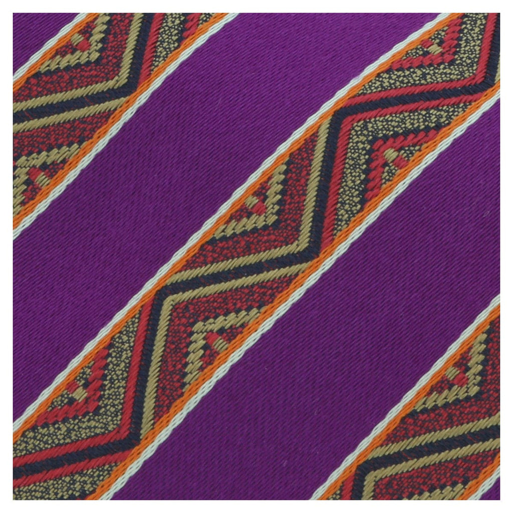 Missoni U5128 Purple/Gold Awning Pure Silk Tie