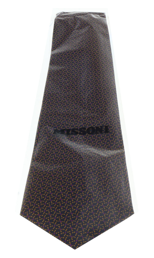 Missoni U5662 Fuschia/Gold Abstract Pure Silk Tie