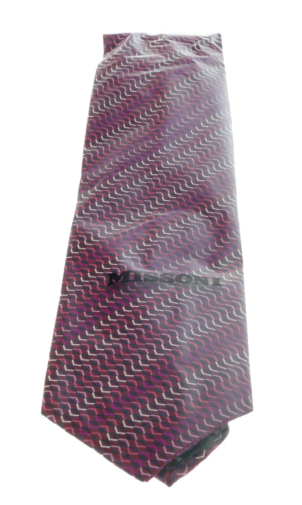 Missoni U5067 Pink/Purple Sharkskin Pure Silk Tie