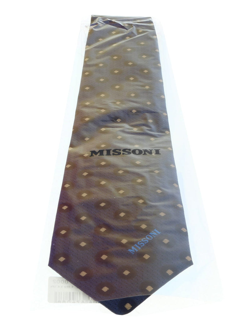 Missoni U5027 Navy  Polka Dot Pure Silk Tie