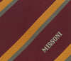 Missoni U5035 Maroon/Orange Repp Pure Silk Tie