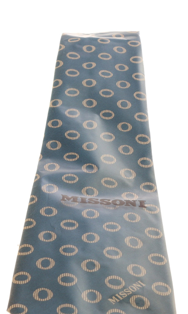 Missoni U5637 Green/Gold Geometric Pure Silk Tie