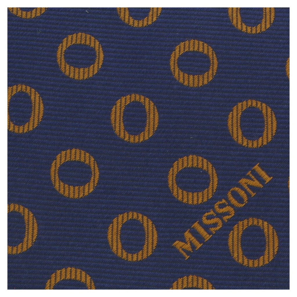 Missoni U5637 Navy/Gold Geometric Pure Silk Tie
