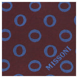 Missoni U5637 Maroon/Blue Geometric Pure Silk Tie