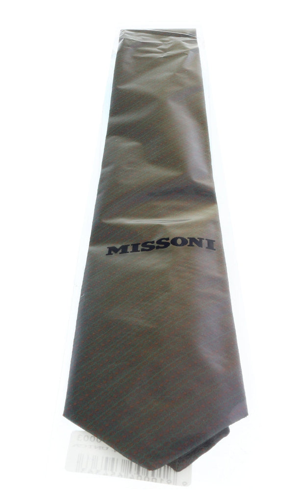 Missoni U5667 Green/Gold Abstract Pure Silk Tie