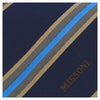 Missoni U5029  Navy Blue/Gold Regimental  Pure Silk Tie