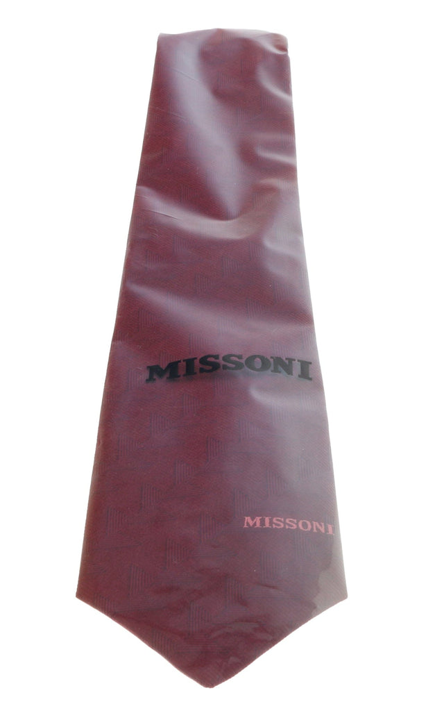 Missoni U5563 Maroon Abstract Pure Silk Tie