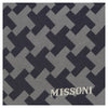 Missoni U5575 Silver/Navy Geometric Pure Silk Tie