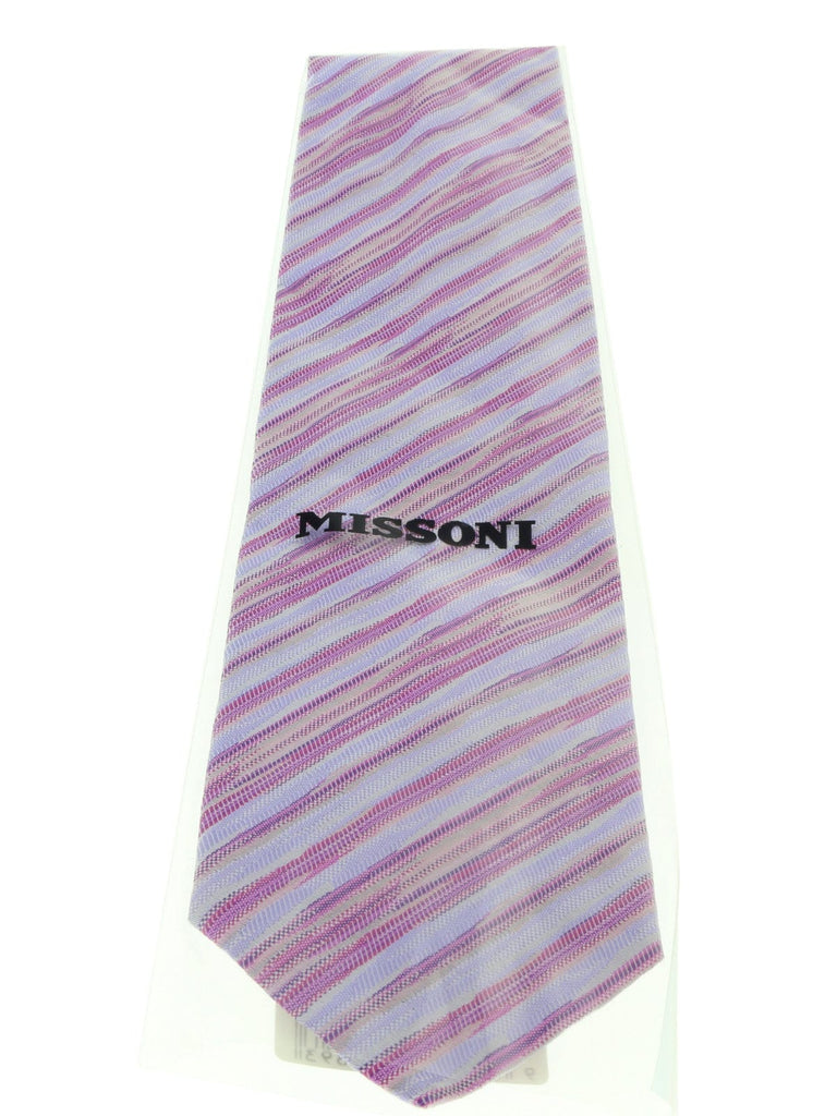 Missoni U4311 Purple Bar Code Pure Silk Tie