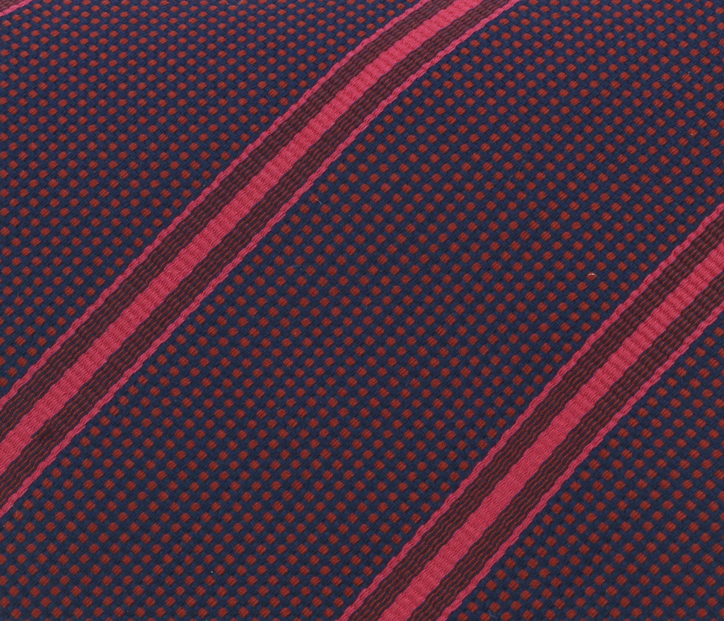 Missoni U4542 Red Regimental Pure Silk Tie